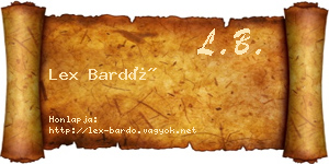 Lex Bardó névjegykártya